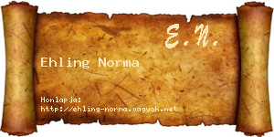 Ehling Norma névjegykártya